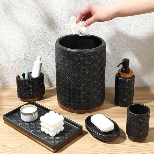 Juego de Accesorios de Baño Set de 4 Piezas de Cerámica, Decorativo, para Baño image 9