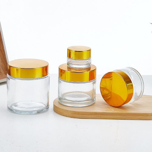100g transparent glass cream jar, 50g face cream jar, 30g eye cream jar, transparent mask can cosmetic refilling bottles
