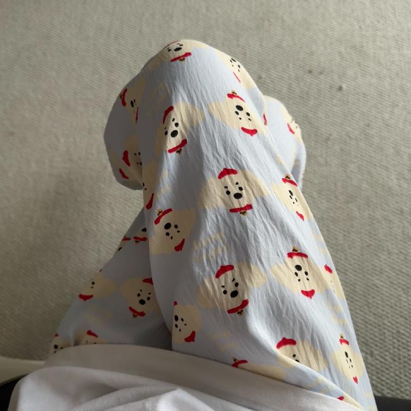 Primavera y verano · Pantalones de pijama casuales para mujeres pantalones a prueba de mosquitos rojos en línea 2025 nuevos pantalones caseros para llevar