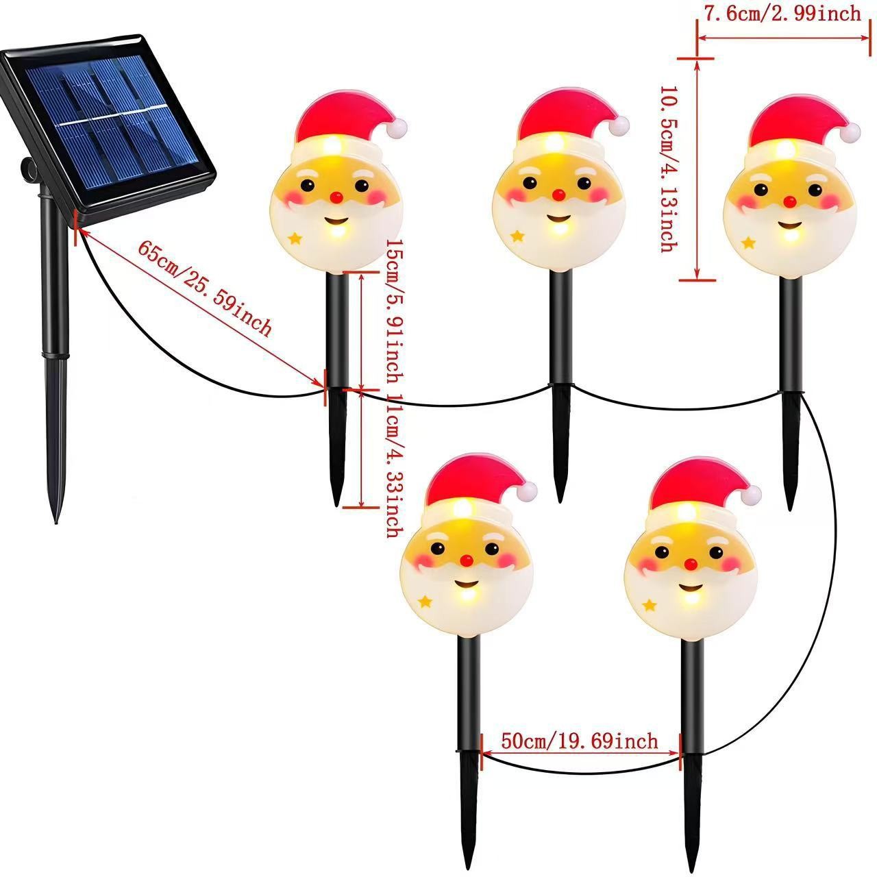 Santa Claus transfronterizo iluminación de césped al aire libre luz de jardín LED de Navidad luz solar luz de césped image 15