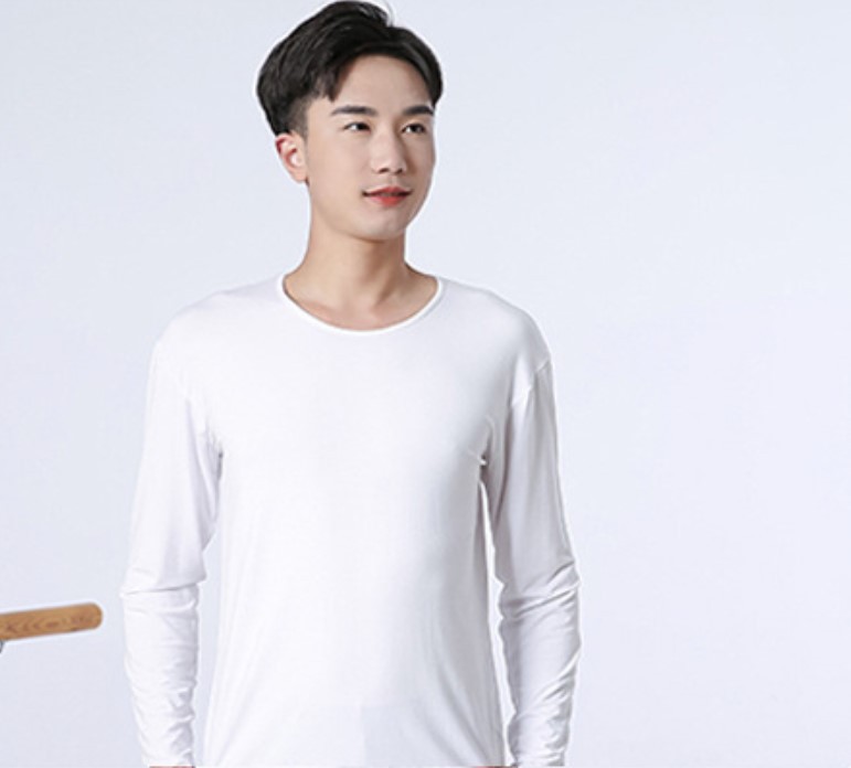 White Round Neck Long Sleeve Top