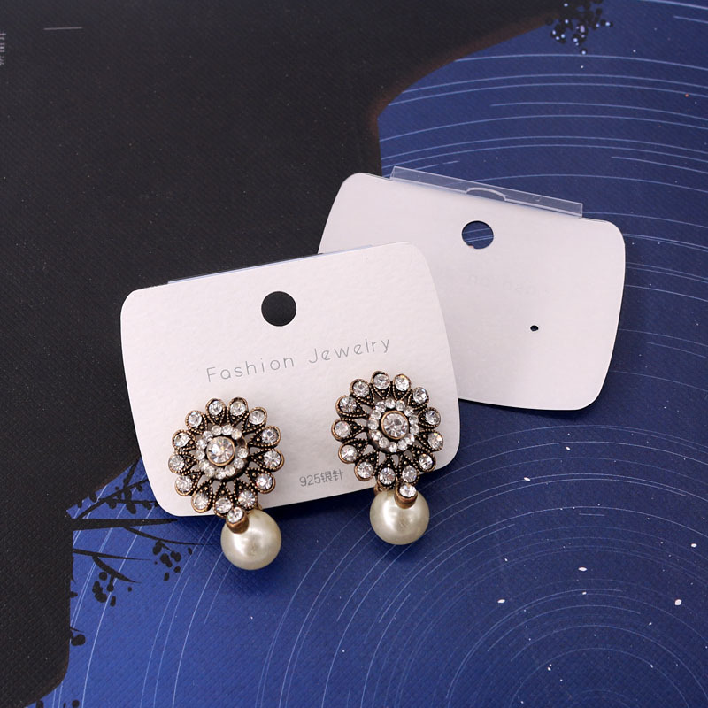 PVC中号圆角压纹饰品展示板 白色印925银针耳环耳钉首饰卡片挂板