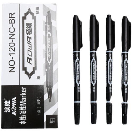 Marker oil-based 120 small double-head color quick-drying waterproof refillable marker hook line pen