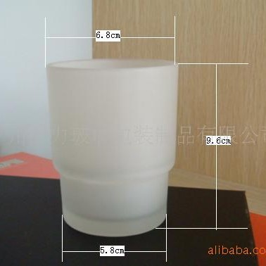卫浴牙刷杯、漱口杯、蒙砂玻璃杯、浴室套件、现货卫浴玻璃制品