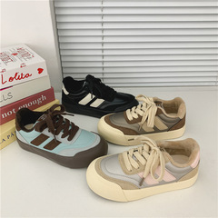 韓版百搭加絨帆布鞋女2023秋冬學生街拍原宿港風運動休閒板鞋代發