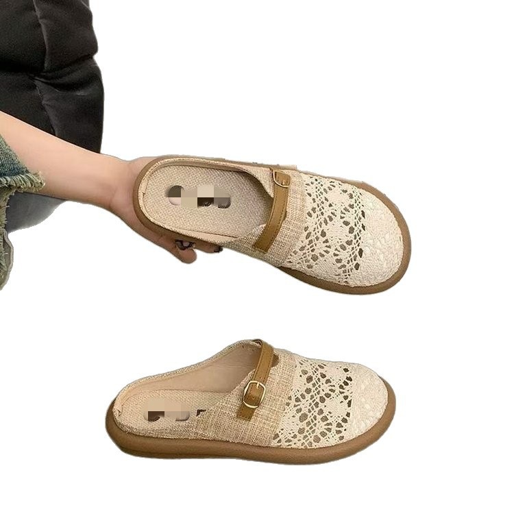 2026 verano nuevo estilo de ropa exterior con un pedazo plano pescador zapatillas frías de malla