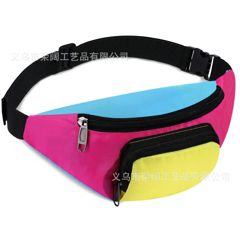 Cross-Border Halloween Party Costume 80S Retro Sports Headband Wristband Neon Color Waist Bag Set Cross-Border Halloween Party Costume 80S Retro Sports Headband Wristband Neon Color Waist Bag Set