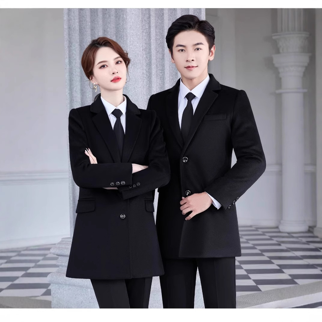프로페셔널 슈트 칼라 50 울 코트 가을 겨울 호텔 부동산 판매 부서 은행 쥬얼리 4S 매장 매니저 작업복