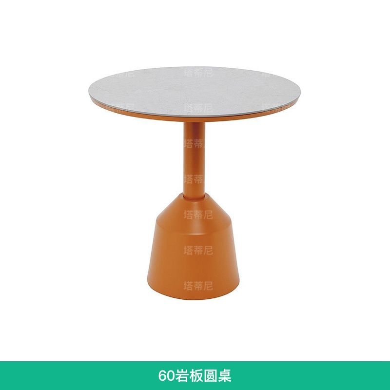 Conjunto de mesa y sillas de ratán para patio y jardín, mesa redonda impermeable y resistente al sol para balcón, muebles de aleación de aluminio. image 8