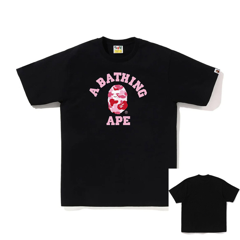 APE Ape トレンドブランド 外国貿易 ヘビーウェイト ピュアコットン ラウンドプリント ユニセックス ゆったり プレミアム 半袖 Tシャツ 25SS|undefined