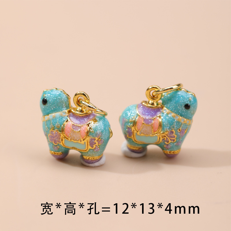 纯铜景泰蓝烧蓝马上有钱葫芦吊坠配件 diy手工配饰手链项链配件坠|undefined