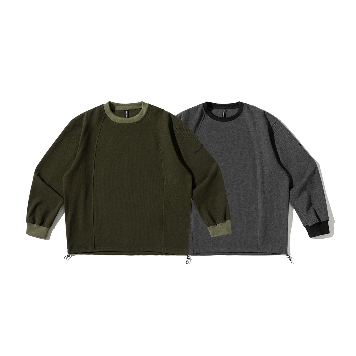 Autumn sweatshirt with a round collar
