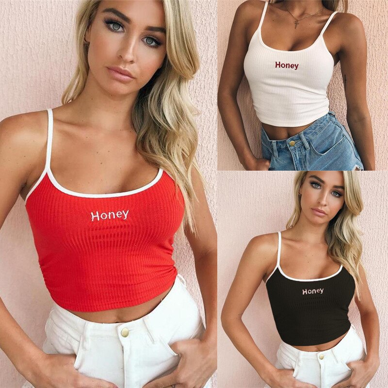 Letter Embroidered Crop Top 1