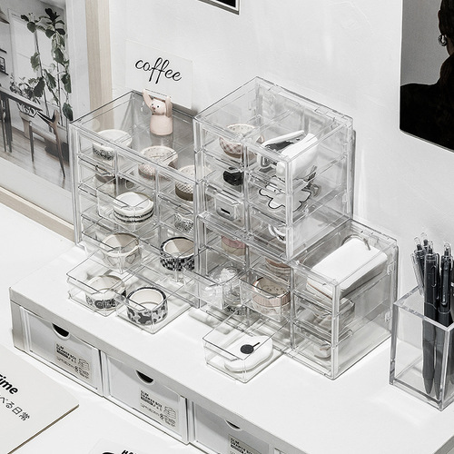 Transparent jewelry box earrings earrings jewelry storage box beaded necklace beads nine-square grid small acrylic display stand