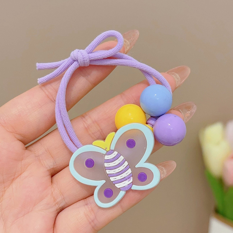Anillo de cabello de niños correa de goma de cola de caballo cuerda de cabello de alta elasticidad colorida no daña cabello lindo tocado de niña dibujos animados