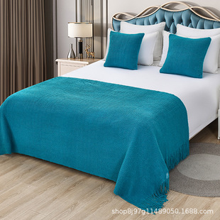 Bed tail towel B & B apartment Nordic decorative knitted sofa towel American hotel bed cover bed tail blanket hotel bed flag
