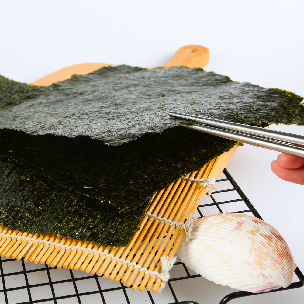 厂家批发 寿司海苔50张紫菜包饭即食做寿司 烧烤海苔干紫菜大片
