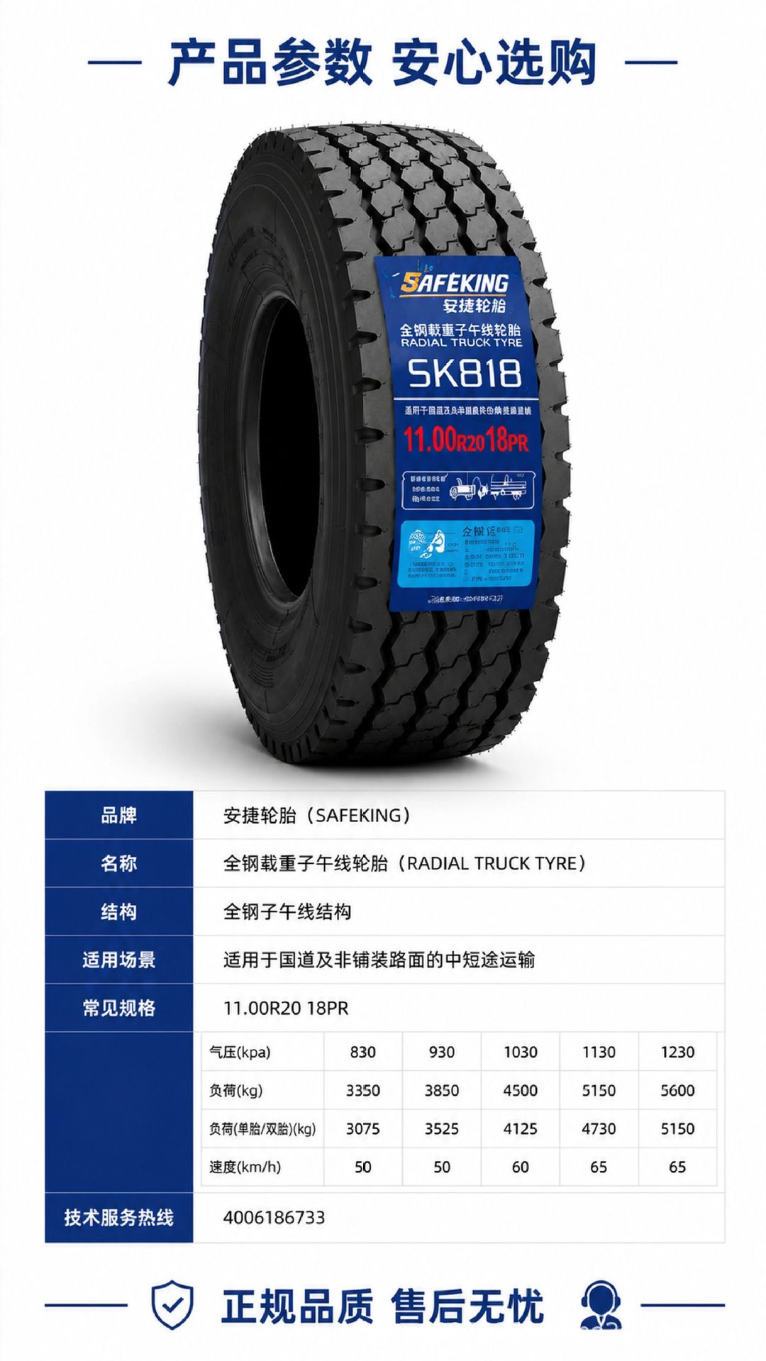 Anjin vacuum tire 12R22.5 295/60R22.5 wear-resistant heavy-duty tire for mining trucks
