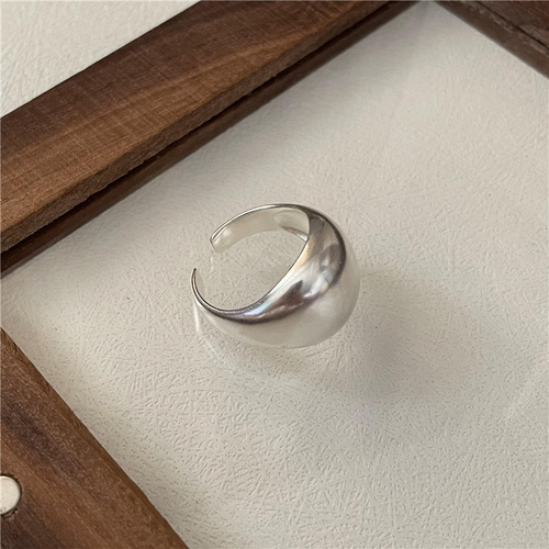 S925 sterling silver Korean version frosted ancient basic style bag ring texture heavy industry Korean blogger ring wholesale