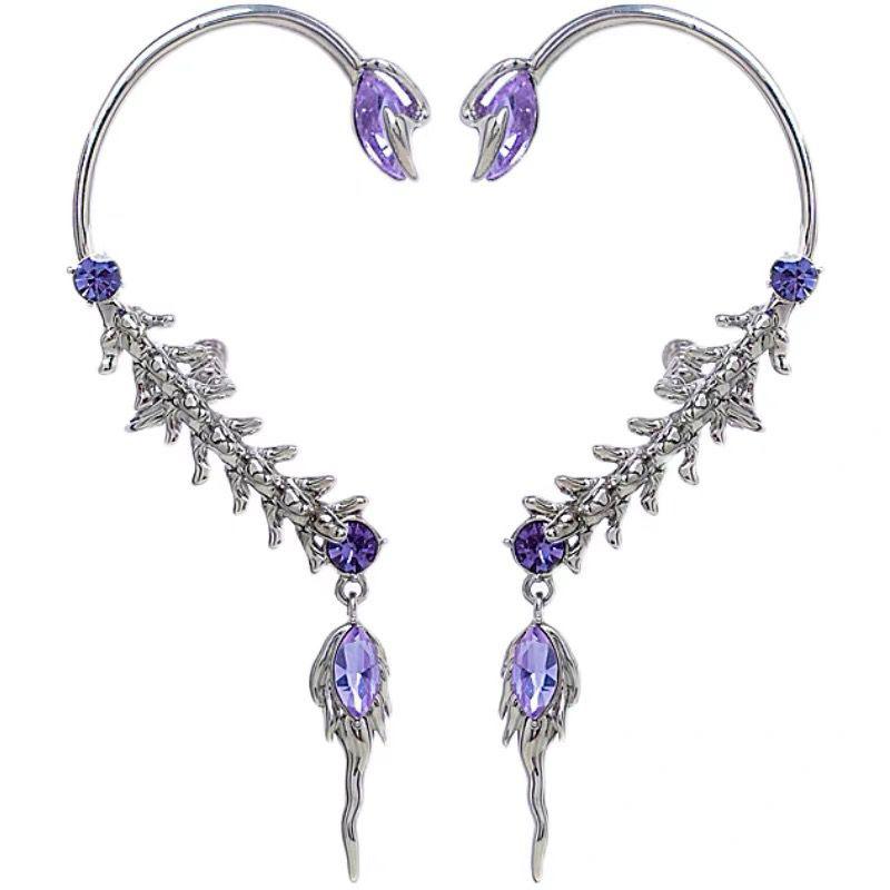 Title 7, S925 Silver Needle Wheat Ear Asymmetric Earring...