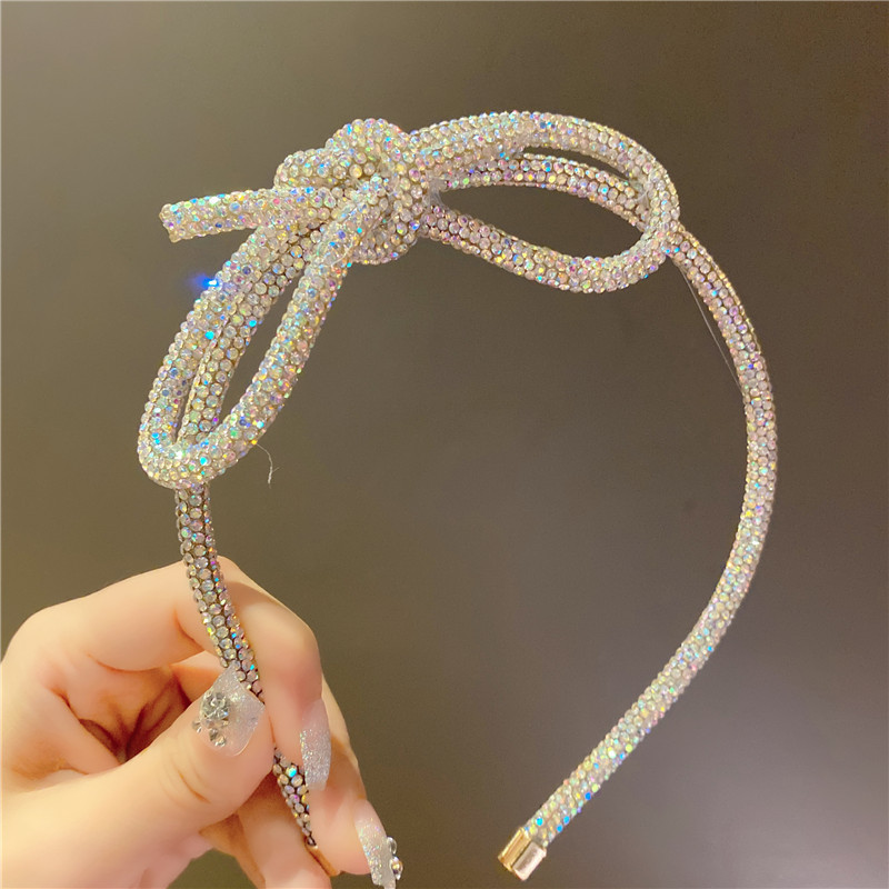 90g Weight Hair Band Hair Accessories Type 1 Piece Quantity Carnival, Street Occasion Hot Drill Material Bow Knot Pattern Women's Gender Diamond Design Fairy Style Style Fairy Style Women's Bow Knot Hot Drill Diamond Hair Band 8