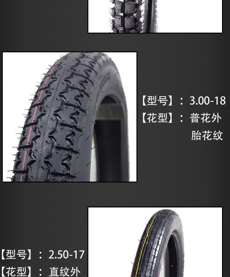 [Sichuan Praise Motorcycle Tire Outer Tire Front and Rear Tire Anti-skid/Straight 2.50 2.75 3.00-18-17