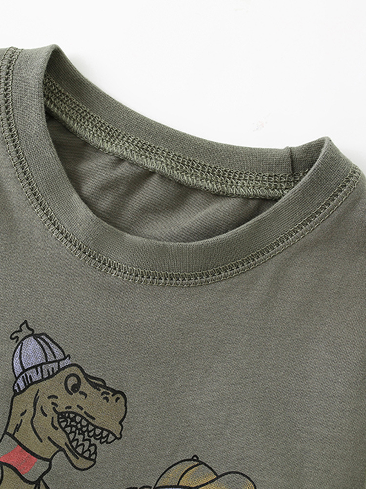 Malwee niño camiseta de cuello redondo de verano nuevo estilo de manga corta de estilo europeo y americano para niños de mediana edad impresión casual ropa superior de niños