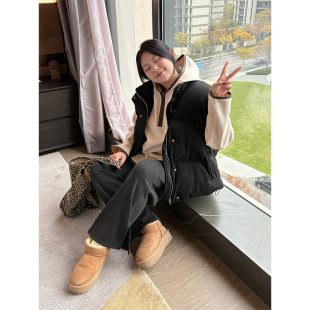 plus size Women's Loose Shoulder Sleeve Short Color-contrast Edge Ollie Velvet Sweat Lazy Style Round Neck Pullover Hooded Top