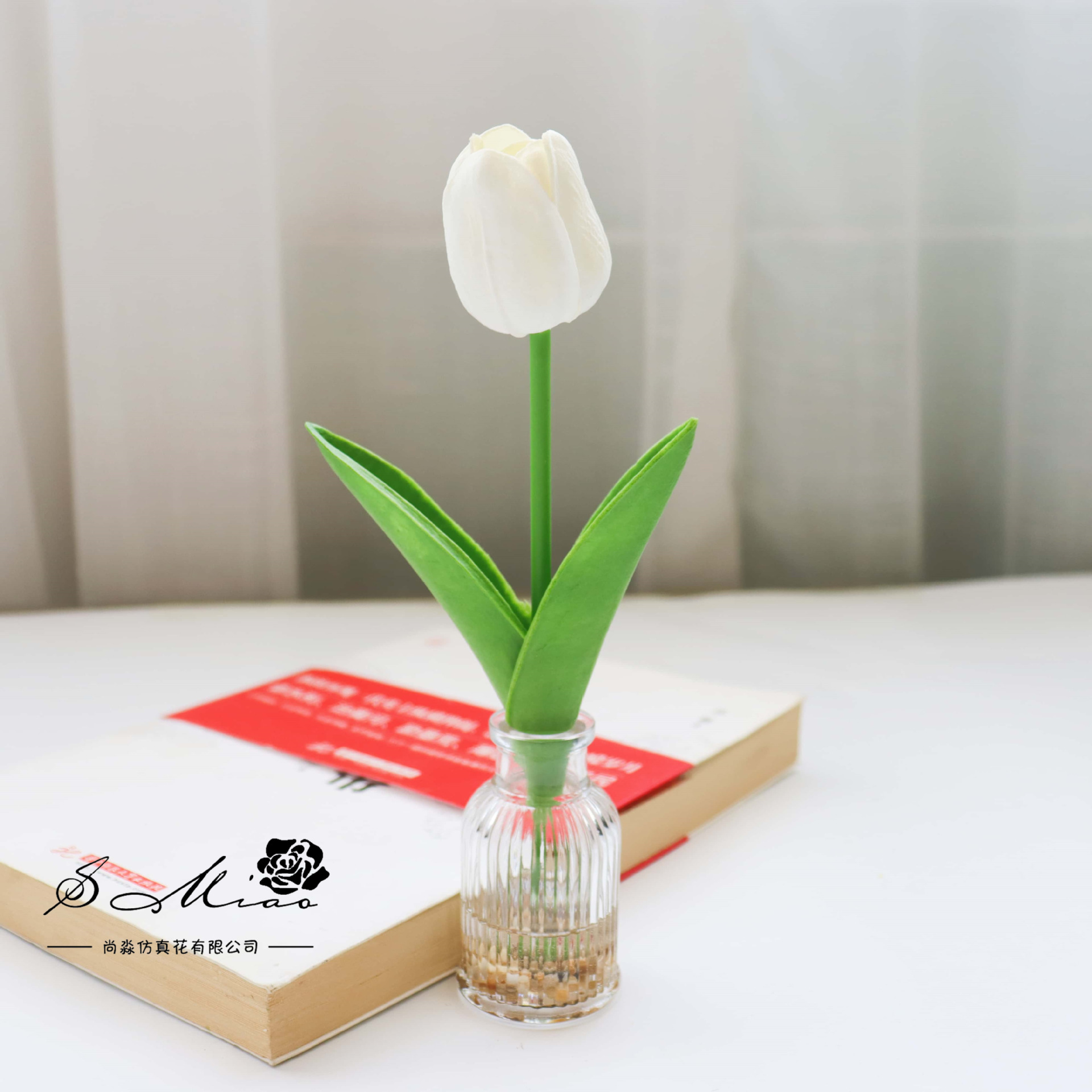 Flores falsas de vidrio de agua falsas tulipanas bonsai flor de moda decoración creativa plantación verde artificial simulación maceta image 7