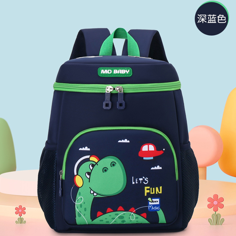 Mayorista jardín de infantes de dibujos animados dinosaurios mochila de viaje ligera ocio para niños y niñas mochila de hombro adorable para niños