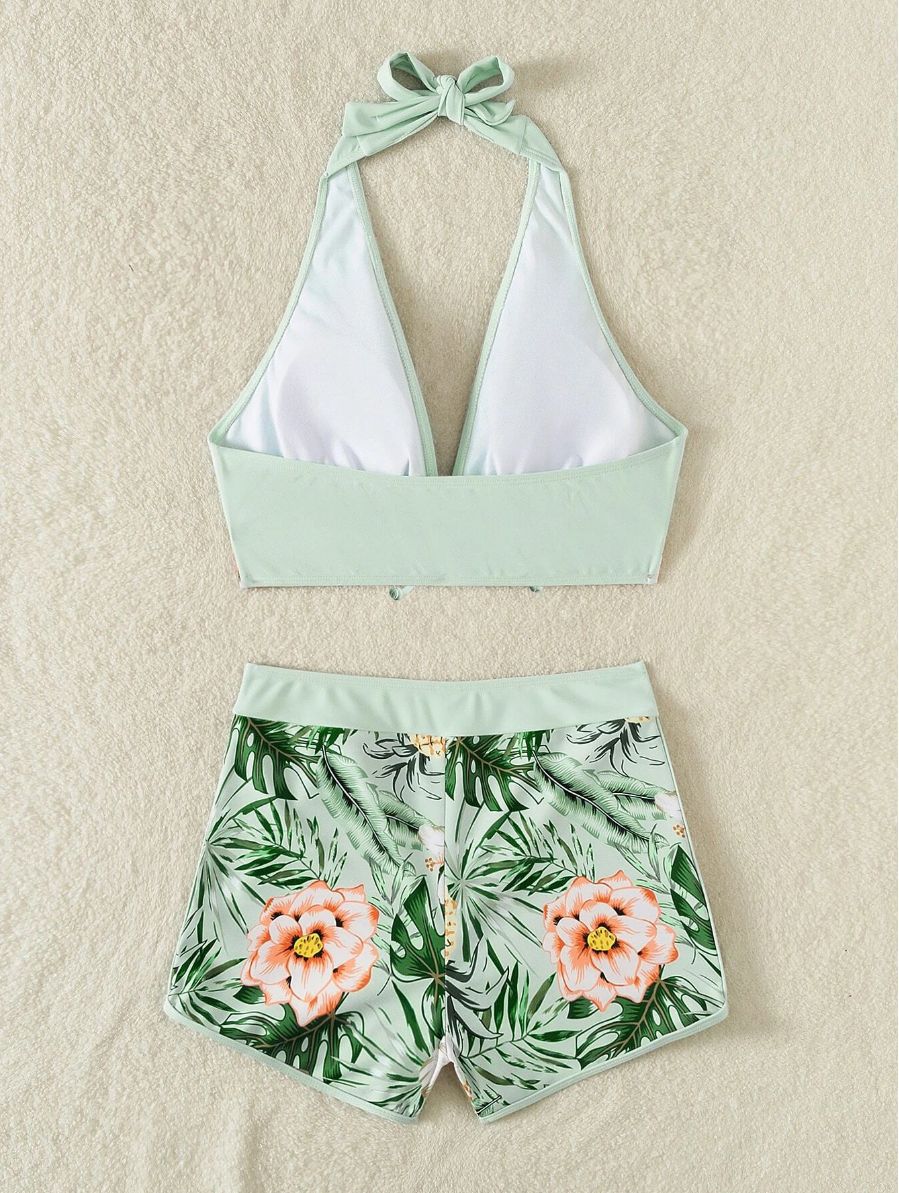 Set bikini vita alta con stringhe sexy costume da bagno donna_voghion.com