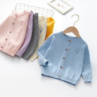 Children's Coat Pure Cotton Spring and Autumn Fashionable Sweater for Boys and Girls Children's Cardigan Autumn and Winter Baby's All-match Sweater