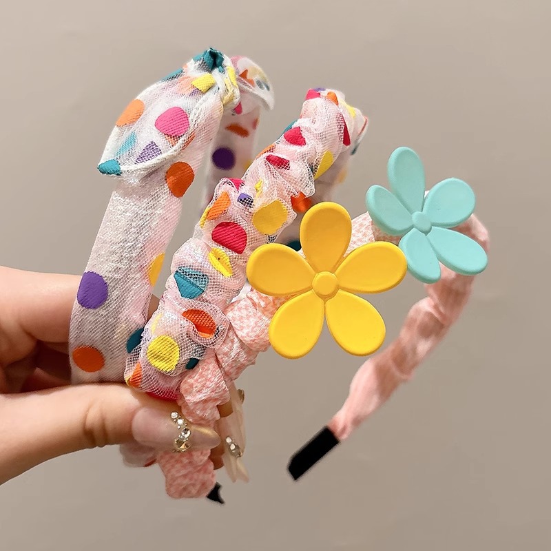 Flores de dibujos animados para niños correa de cabello de verano niñas prensas de cabello paquete encantador extranjero correa de cabello antideslizante niñas toque de cabello