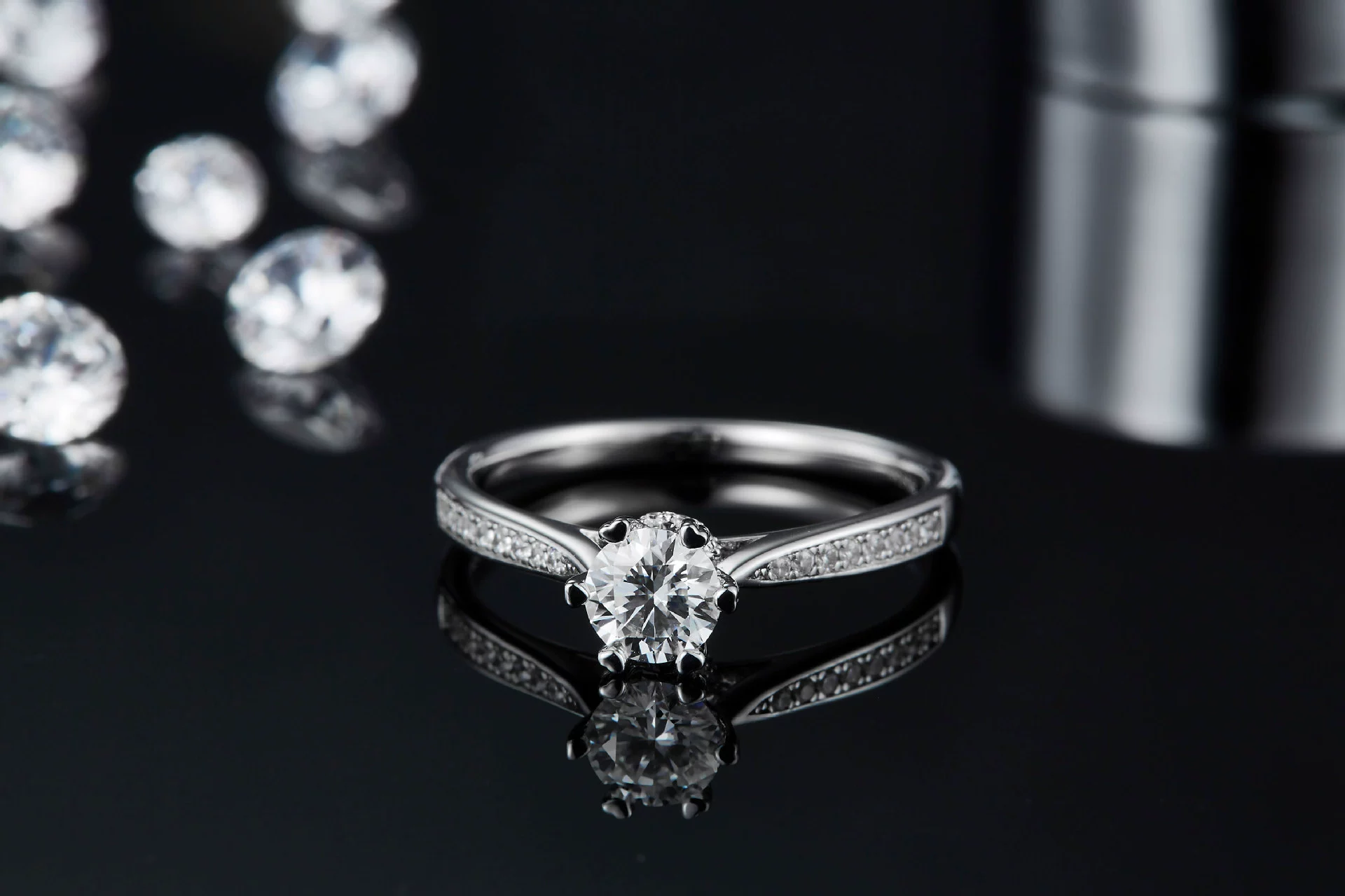 华莎珠宝 Ring with stone, classic accessory for St. Valentine's Day, 1 carat