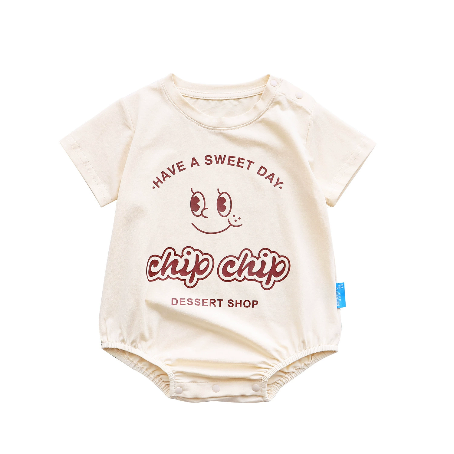 Douyin fanfare parent-child clothing 2025 new Korean version family three and four cartoon short-sleeved mother and child mother and daughter baby crawling clothes