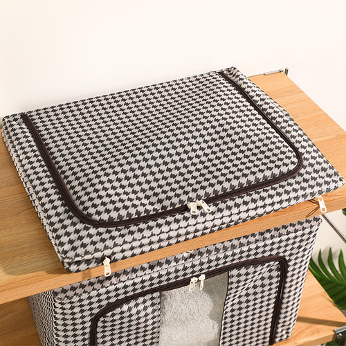 Birdcage steel frame storage box clothing organizer transparent foldable blanket storage box wardrobe home multifunctional storage box