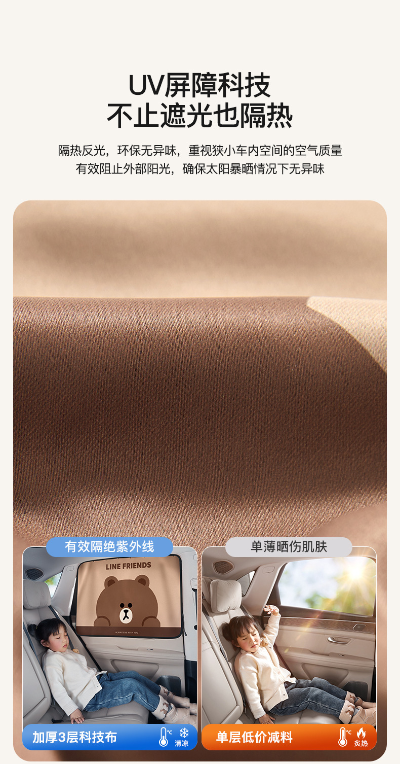 Car Curtain Slide Rail Sunshade Curtain for Baby Stroller, Sun Protection, Light Blocking, Heat Insulation, Track-Type Car Privacy Curtain