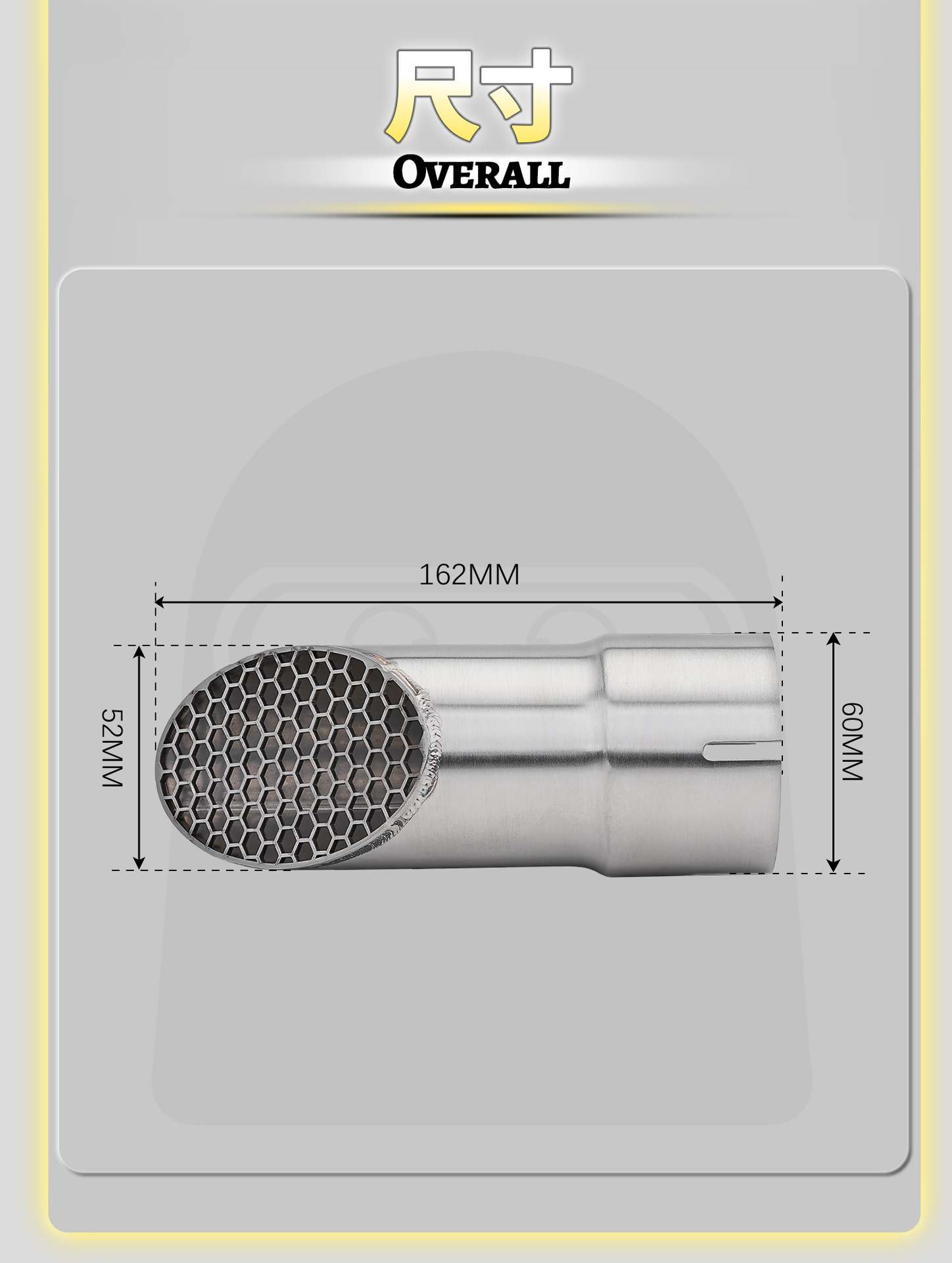 Yamaha R1 15-25 Motorcycle Modified Exhaust Pipe with Hidden Small Mesh Tip, Stainless Steel Tail Section, Non-Destructive Installation