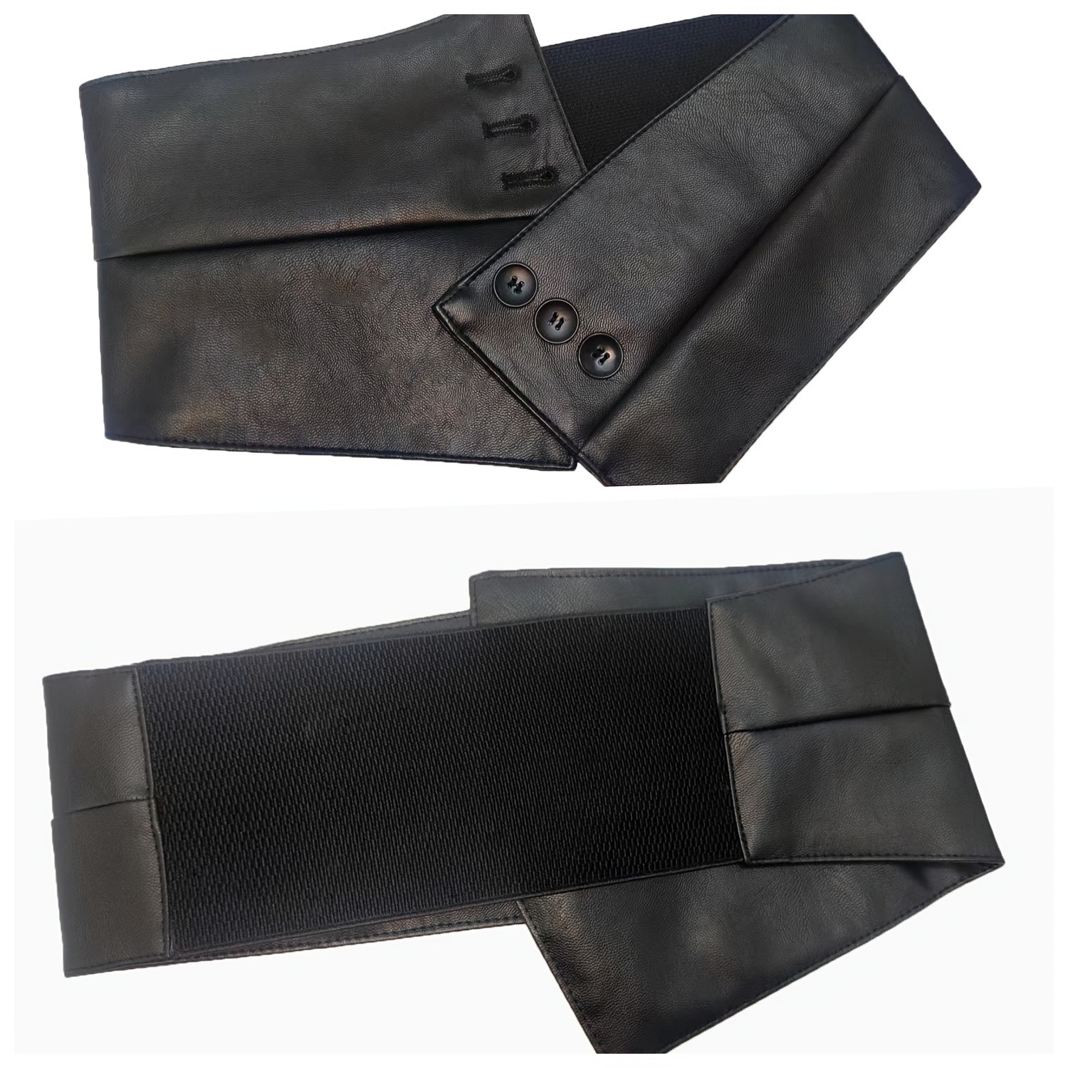 Schwarzer Gürtel Damenmode breit mit dekorativem Kleid Sohn Hemd Anzug elastisch_voghion.com