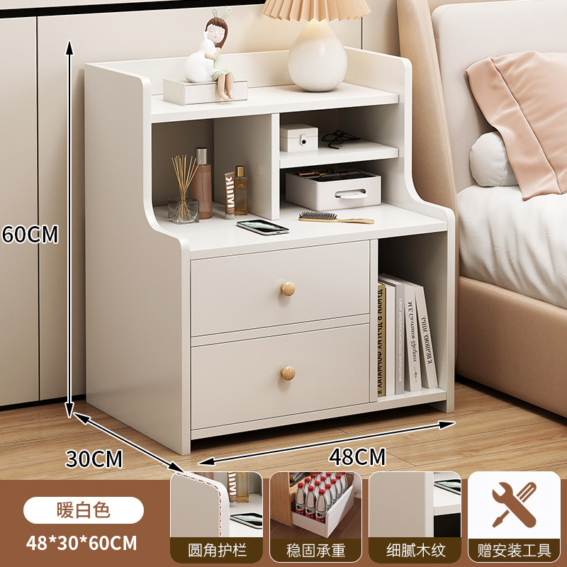 Mesa de cabezal de cama simple y moderno armario pequeño para alquilar estante de almacenamiento simple al lado de la cama armario de almacenamiento del dormitorio