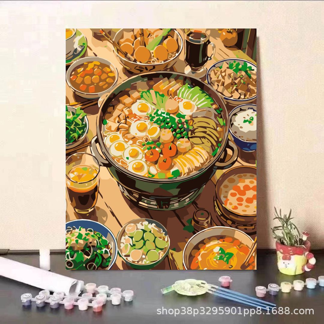 DiDi [al por mayor] pintura al óleo digital dibujos animados dibujos animados pinturas decorativas hechas a mano 40 * 50