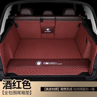 Trunk Mat, 3 Series 325Li X1 X3 X4 - genuine-leather-model-burgundy-thread-trunk-full-surround-other