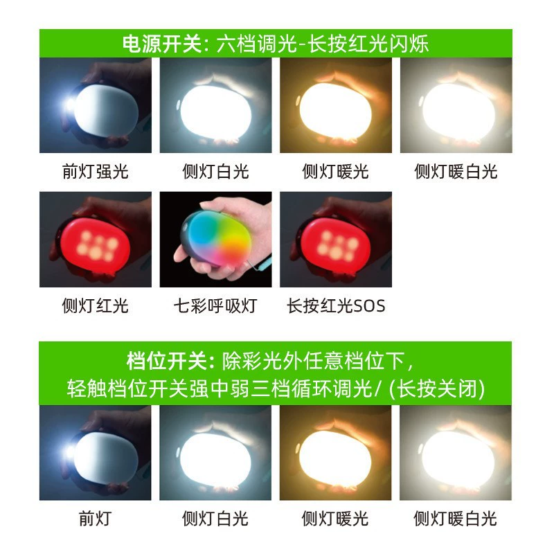 Jungle LED hanging camping tent light outdoor strong light flashlight USB rechargeable long life camping light