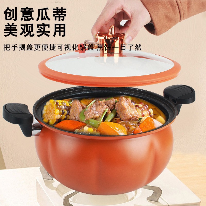 專用微壓鍋家用悶燒料理鍋電磁爐煤氣灶通用不粘鍋外貿禮品鍋批發