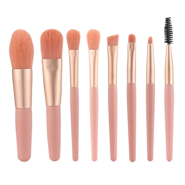 Pink 8 brush plus EVA zipper bag