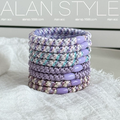 Korean-Style Simple Braided Hair Tie: Saç üçün rezinlər - taro-purple-6cm