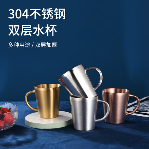 Cross-border Amazon 304 stainless steel cup Instagram style beer mug marker cup single-layer camping water cup juice cold drink
