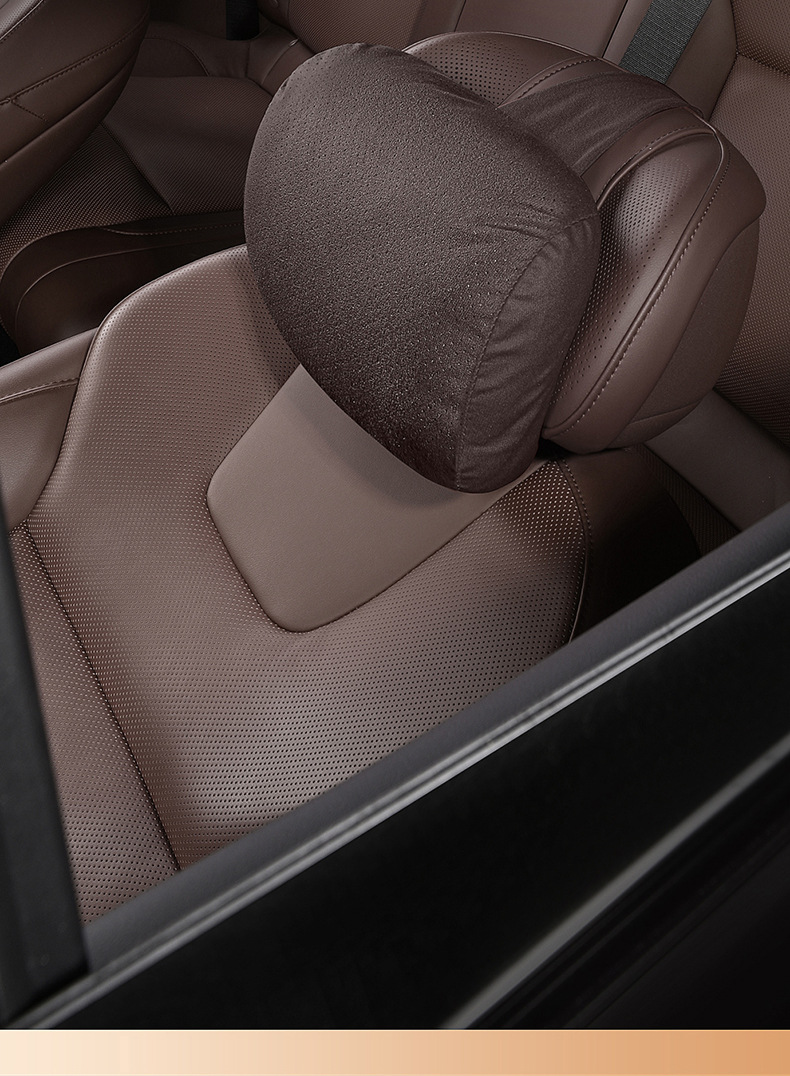 Car Headrest Vertical Binding Punching Breathable Car Headrest Soft Plaid Headrest Factory Direct Dropshipping