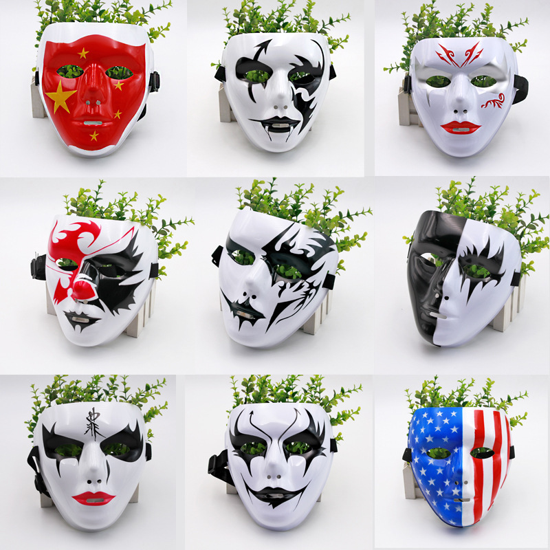Cross-border Mask Painted Street Dance Mask Men and Women Full Face Hip Hop Mask Dancer Ghost Face Revenge Prom Dress Up Cross-border Mask Painted Street Dance Mask Men and Women Full Face Hip Hop Mask Dancer Ghost Face Revenge Prom Dress Up