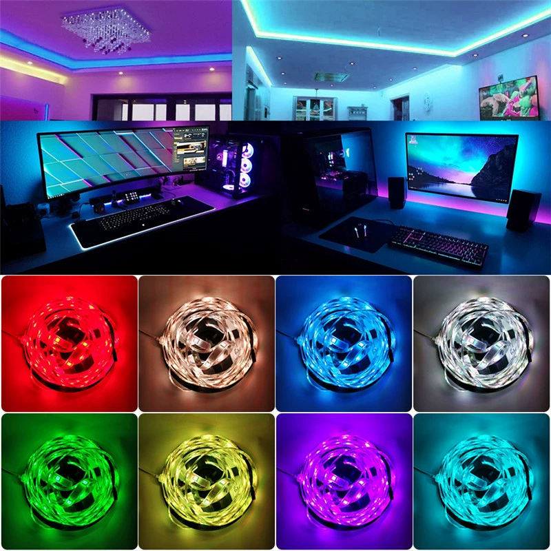 Светодиодная лента RGB 3535, 24V 16 LED/м, пульт управления Bluetooth музыкой, 44-клавишный пульт, комплекты 5–40 м